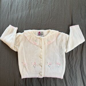 Little Diamonds Vintage Embroidered Cardigan. Probable 12-18months.